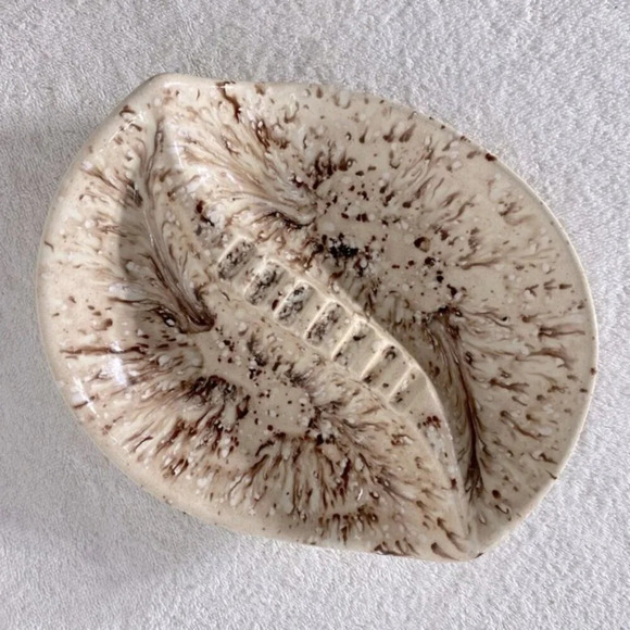 Vintage Arnels Ceramic Pottery Art Brown Spotted Ashtray Trinket Dish - Picture 1 of 10